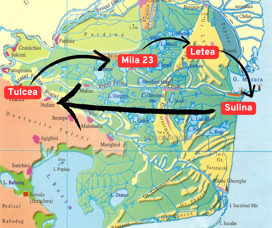 harta Delta Dunarii